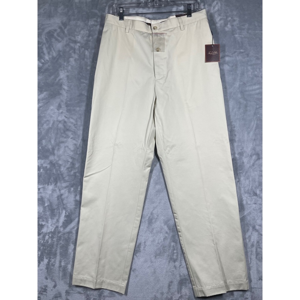 Tasso Elba Mens Stone Cotton Chino Trousers 34x32 Tessuti di Sondrio 8305ST0500